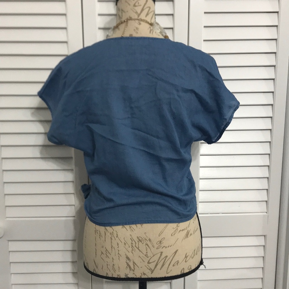 Madewell Lightweight Denim Wrap Top - Picture 3 of 7